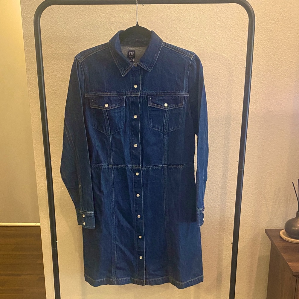 GAP Denim Button-Up Shirt Dress
